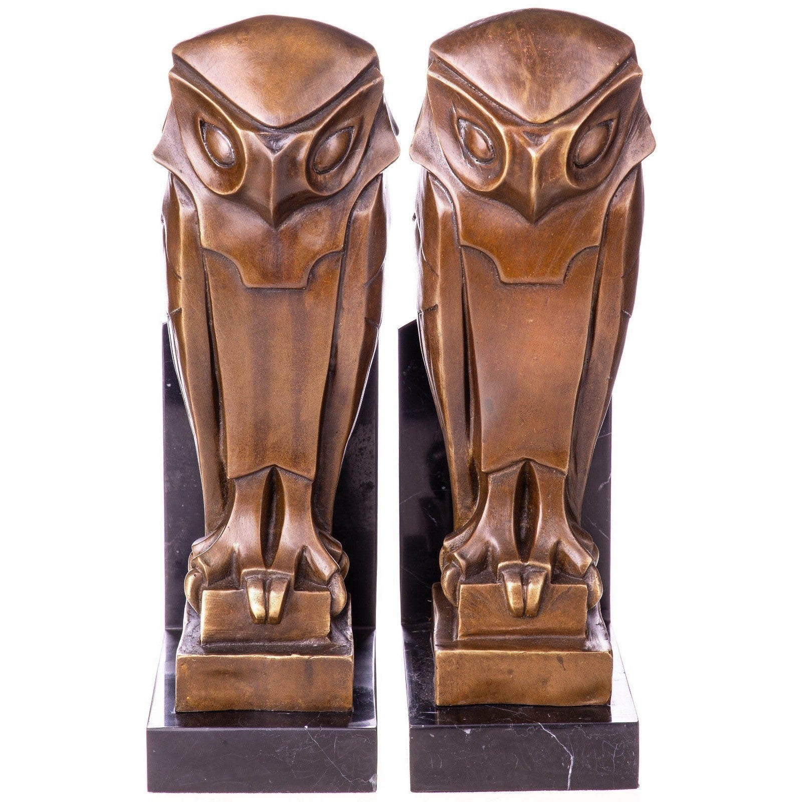 Art Deco Owl Bookend Set | Handcrafted Bronze Decor