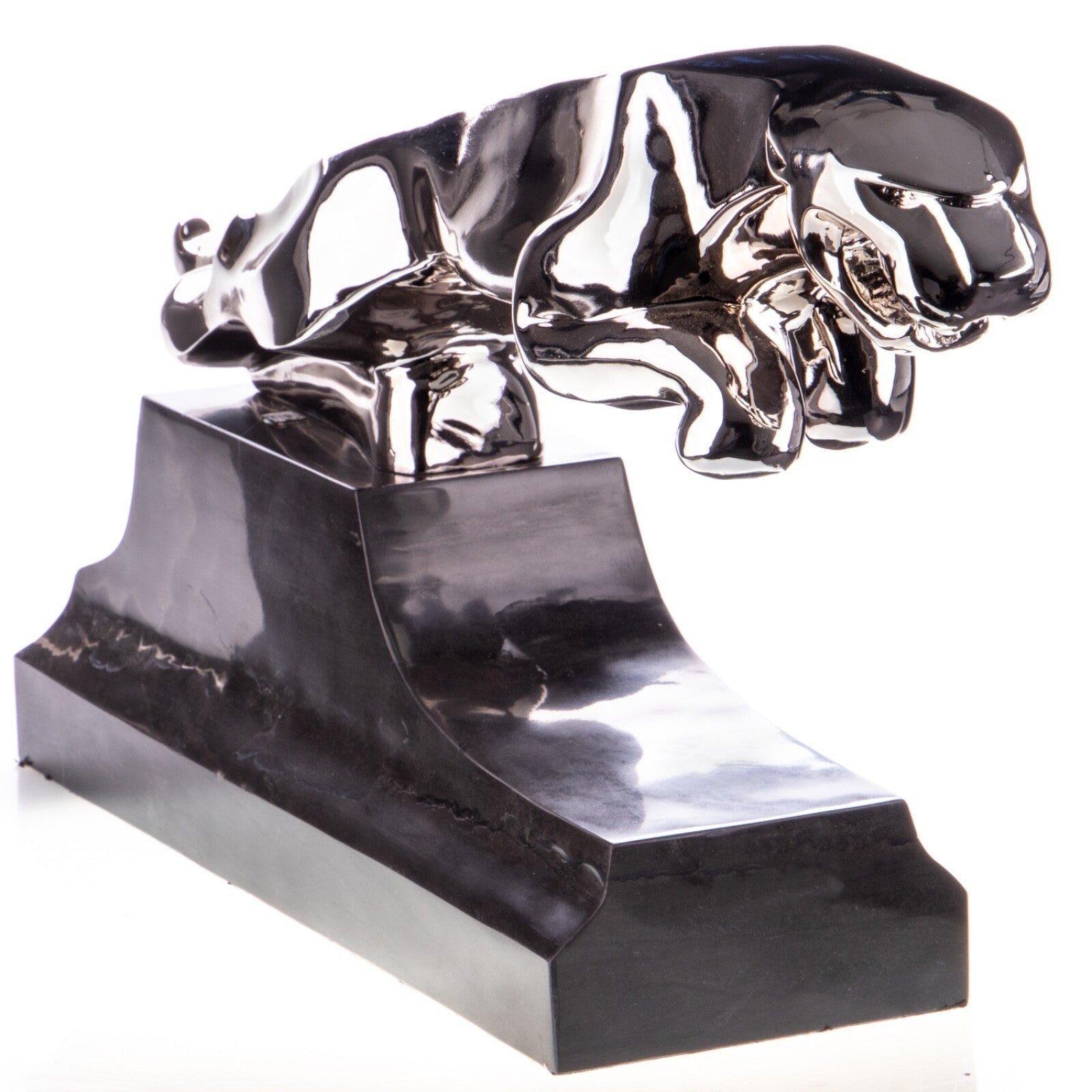 Leaping Panther Sculpture | Handcrafted Bronze Decor