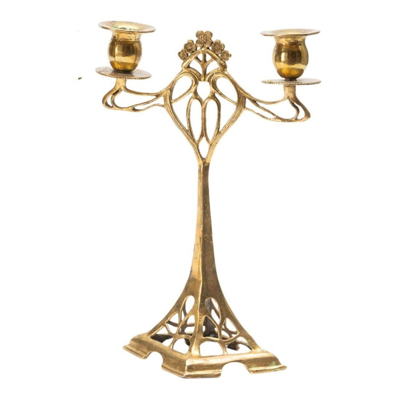 Art Nouveau Candelabra Stand | Handcrafted Brass Decor