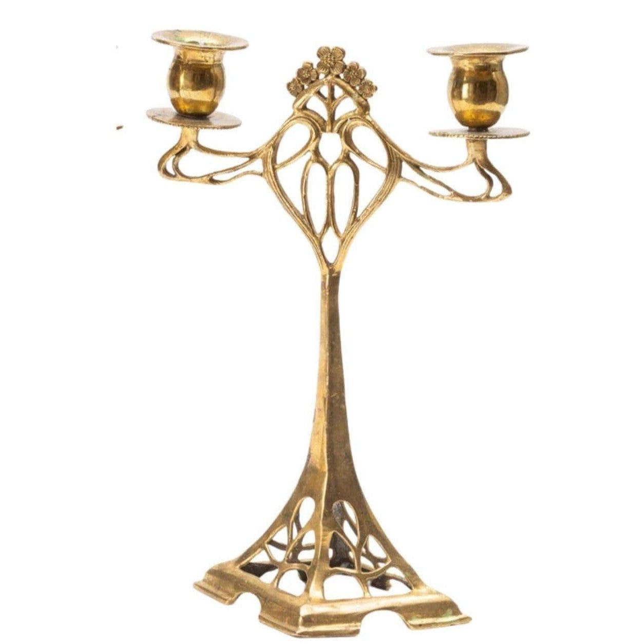 Art Nouveau Candelabra Stand | Handcrafted Brass Decor
