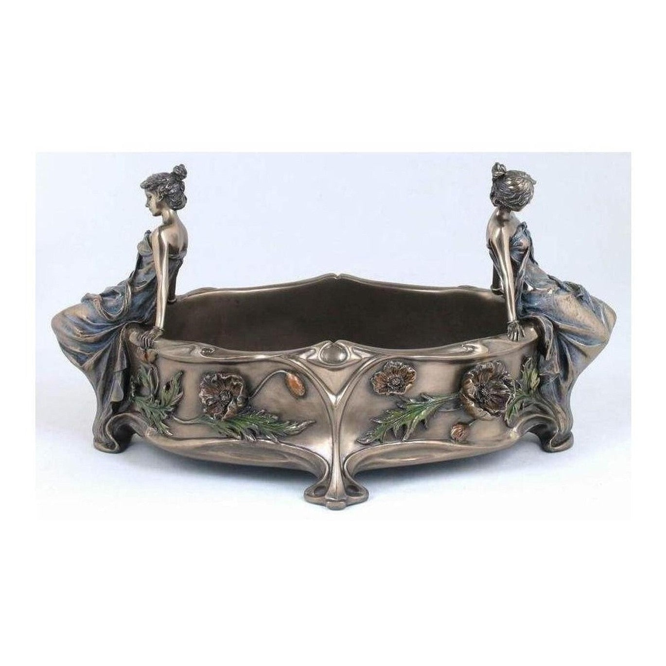 Art Nouveau Candy Bowl with Two Female Figures | Vases & Bowls