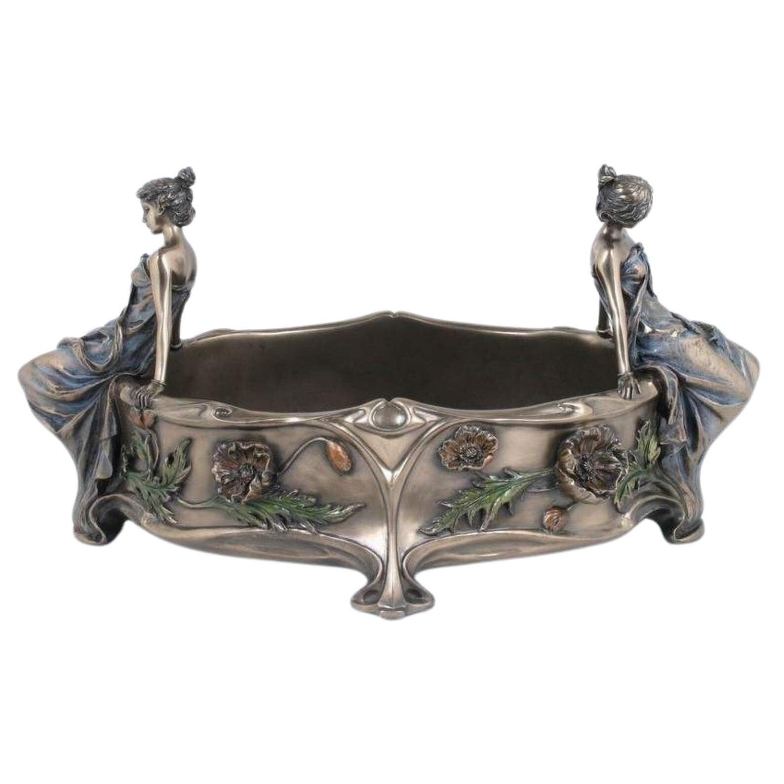 Art Nouveau Candy Bowl with Two Female Figures | Vases & Bowls