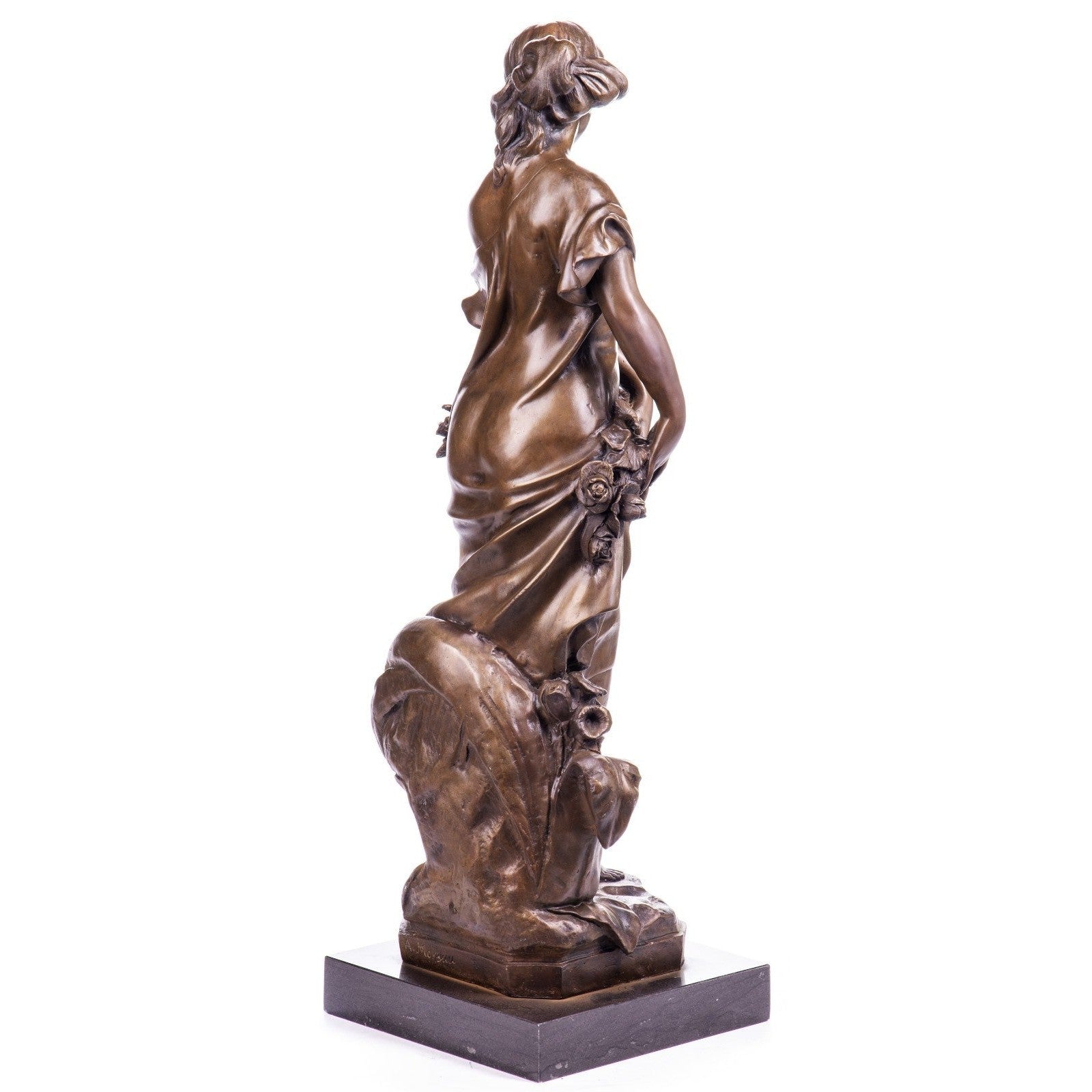 Elegant Woman Figurine | Handcrafted Bronze Decor
