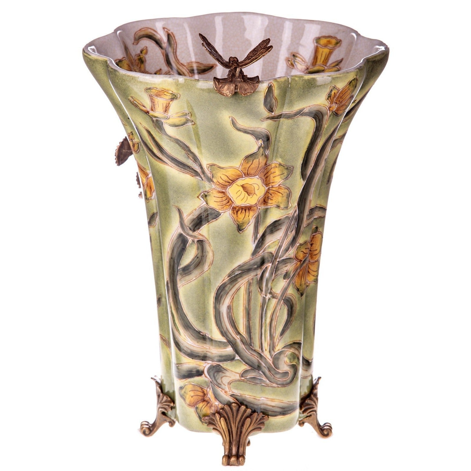 Art Nouveau Floral Vase | Handcrafted Porcelain Decor