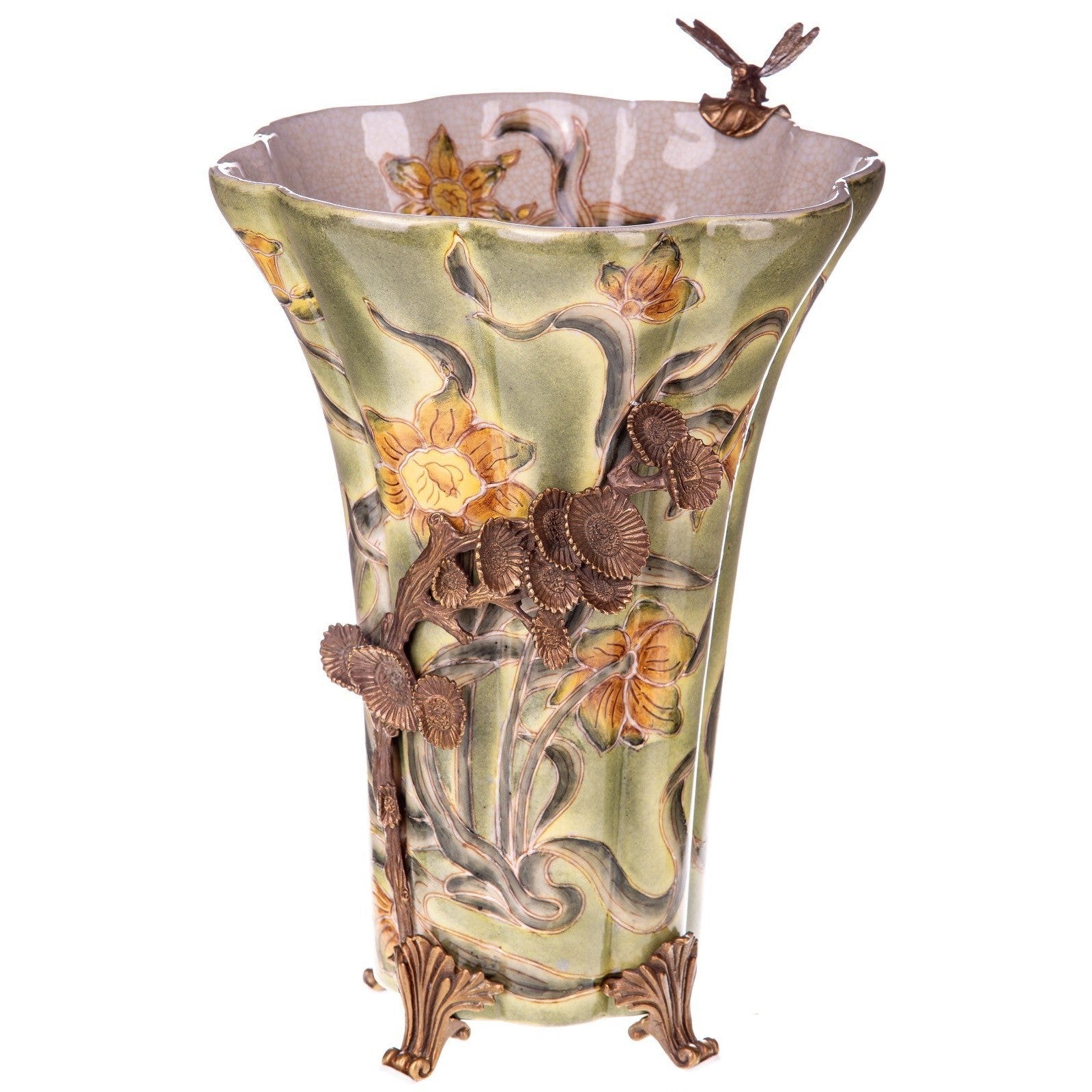 Art Nouveau Floral Vase | Handcrafted Porcelain Decor
