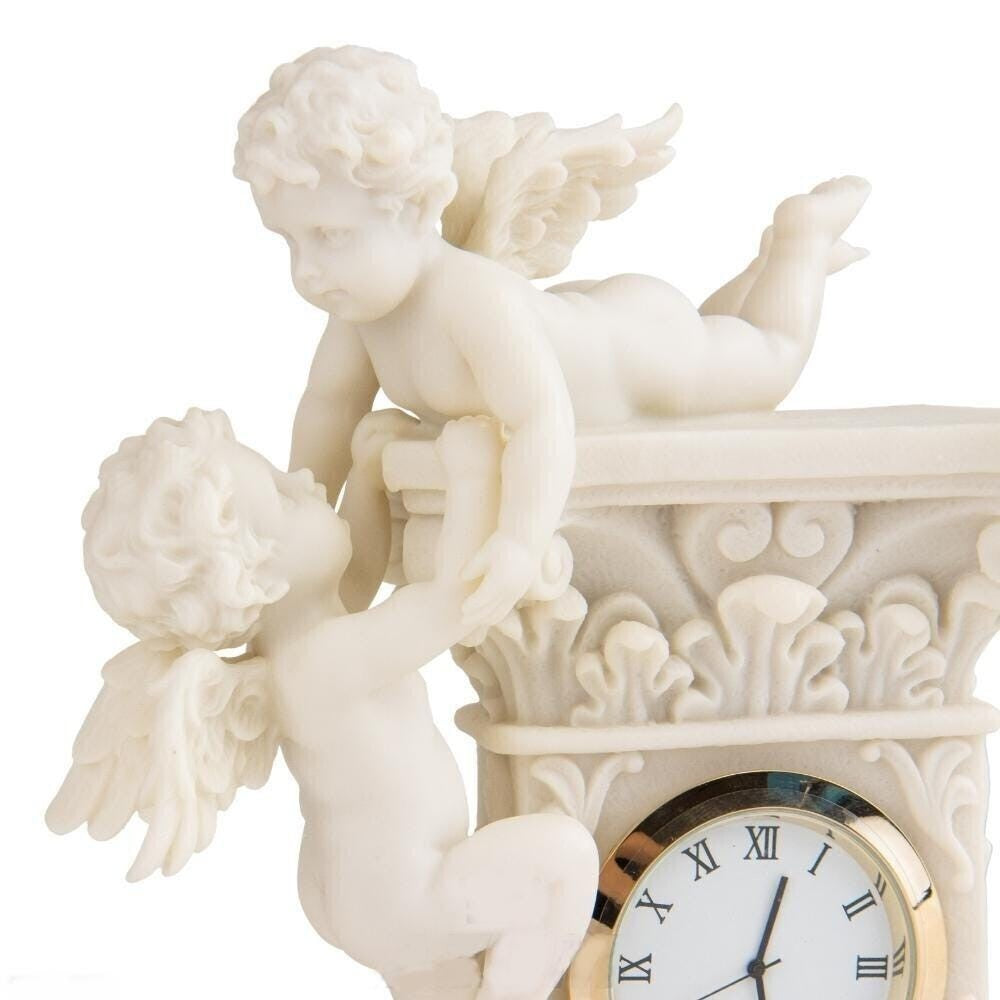 Cherub Mantel Clock | Handcrafted Porcelain Decor