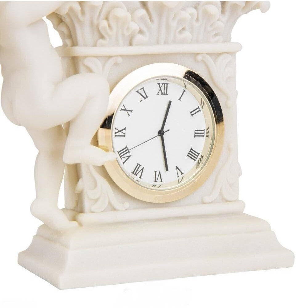 Cherub Mantel Clock | Handcrafted Porcelain Decor