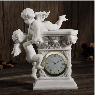Cherub Mantel Clock | Handcrafted Porcelain Decor