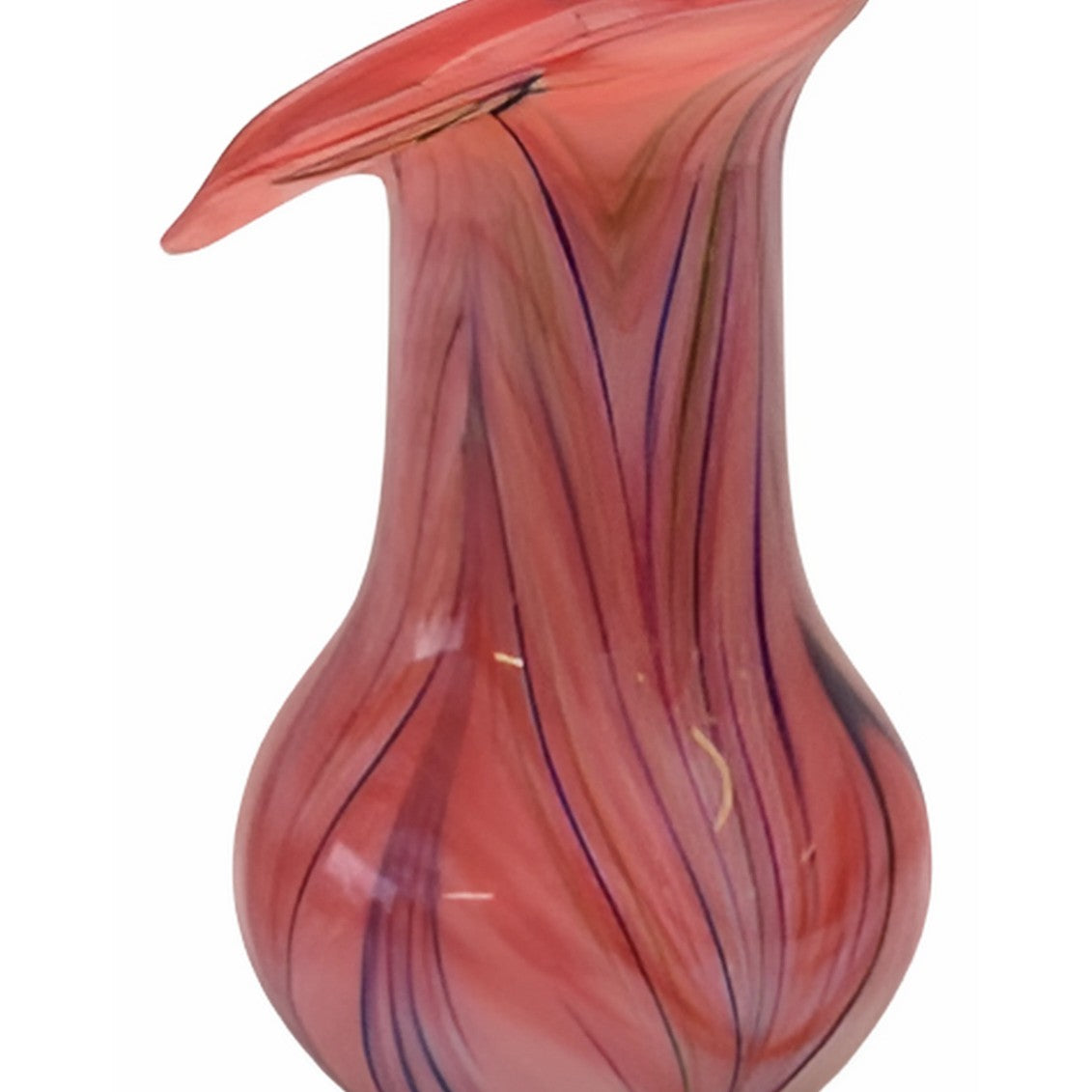 Red Art Glass Vase | Handcrafted Glass Decor | Unique Home Accent
