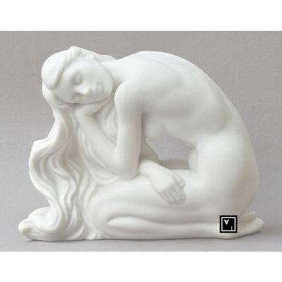 Art nouveau Style Pale Blue Porcelain Vase - Nymph with Blue Iris