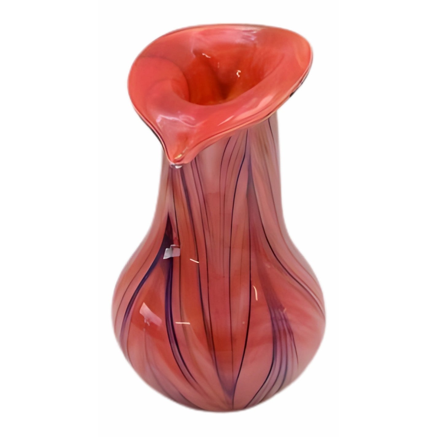 Red Art Glass Vase | Handcrafted Glass Decor | Unique Home Accent