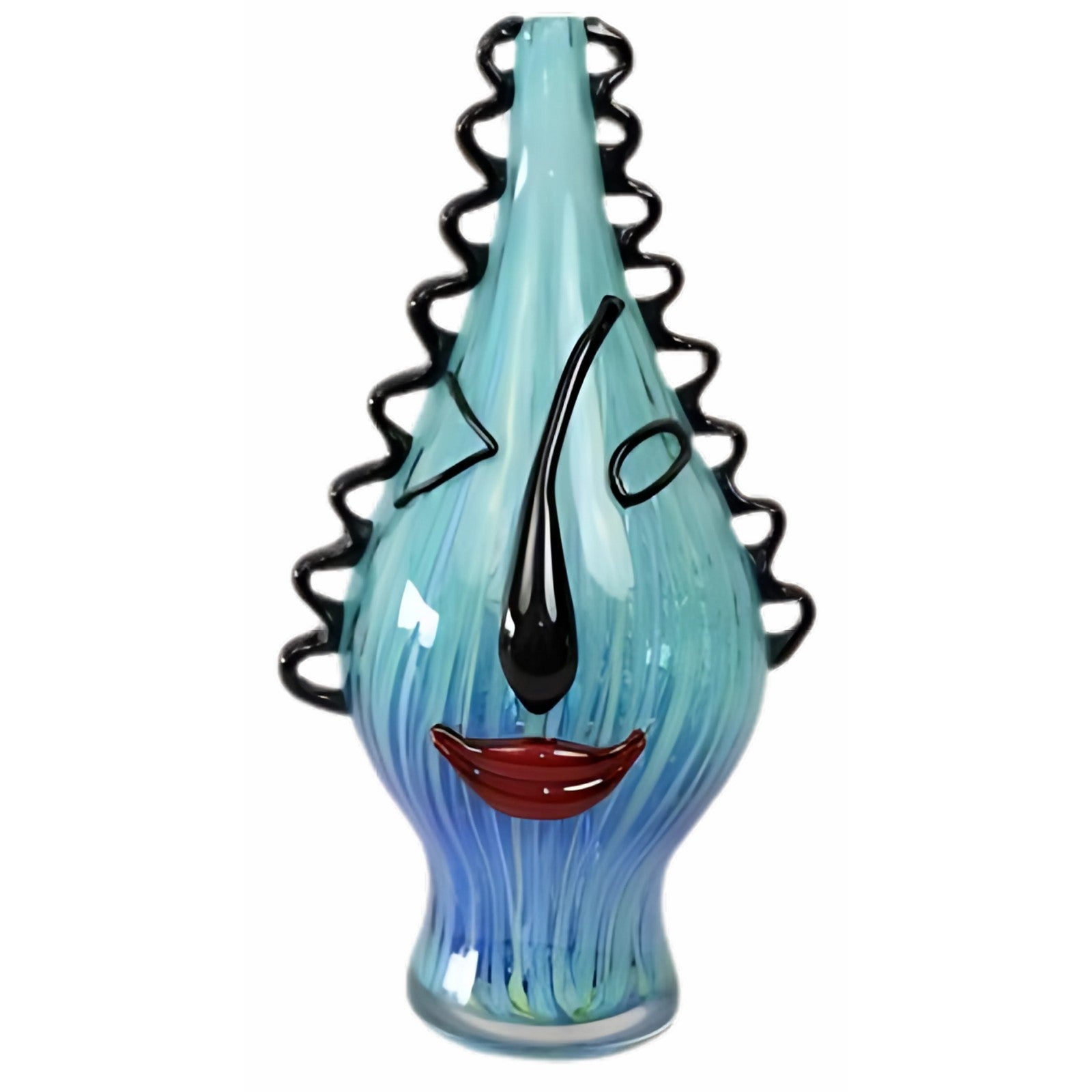 Abstract Face Glass Vase | Handcrafted Glass Decor