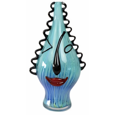 Abstract Face Glass Vase | Handcrafted Glass Decor