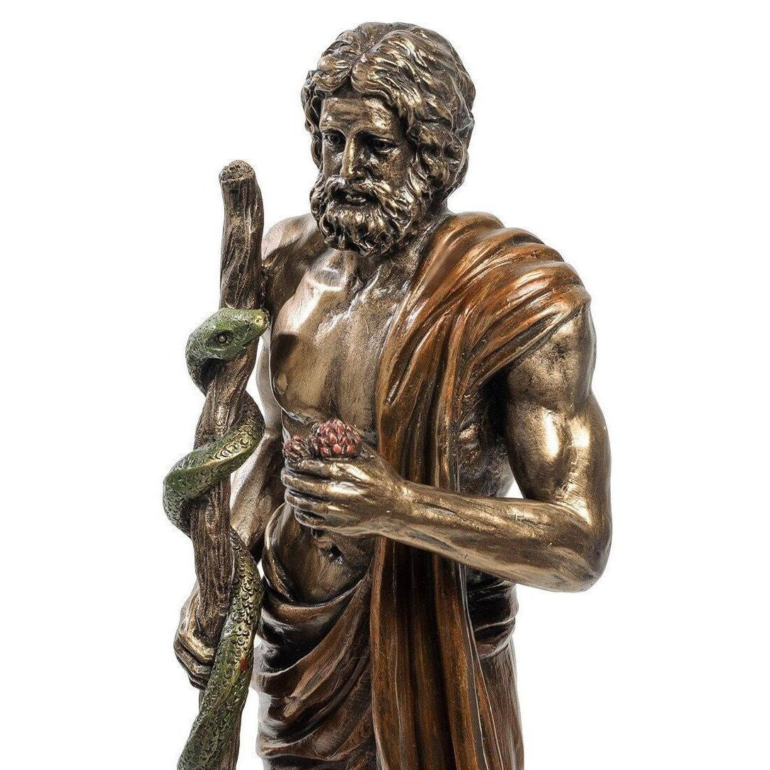 Asclepius Statue with Rod Of Asclepius. Greek God Of Medicine