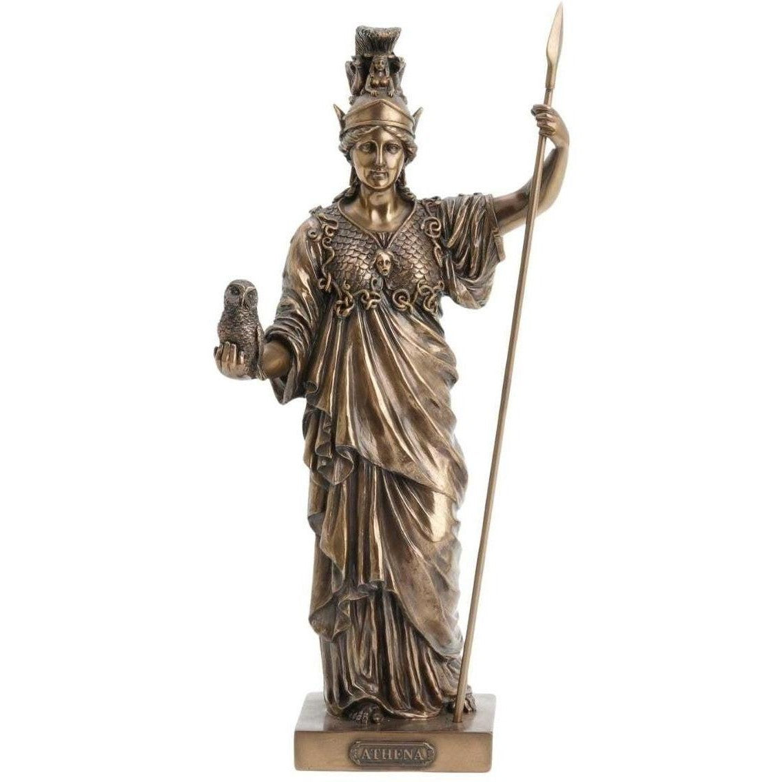 Athena with Owl and Spear | Animal Sculptures | Home Decor