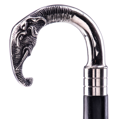 Walking stick with brass knob in the shape of an elephant