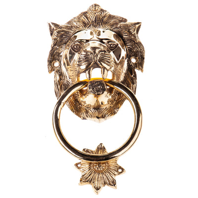 Lion Head Door Knocker | Handcrafted Bronze Decor