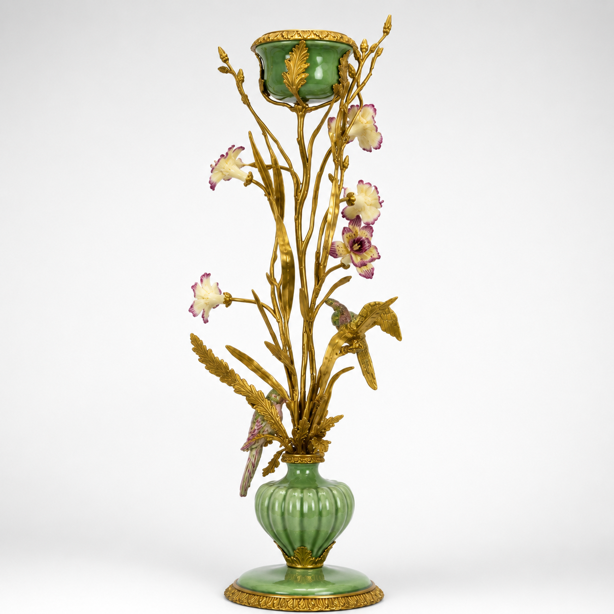 Hummingbird Floral Vase | Handcrafted Porcelain Decor