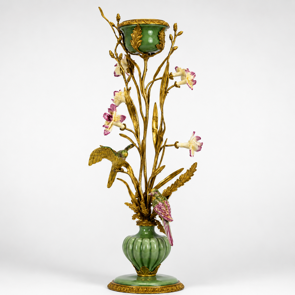 Hummingbird Floral Vase | Handcrafted Porcelain Decor