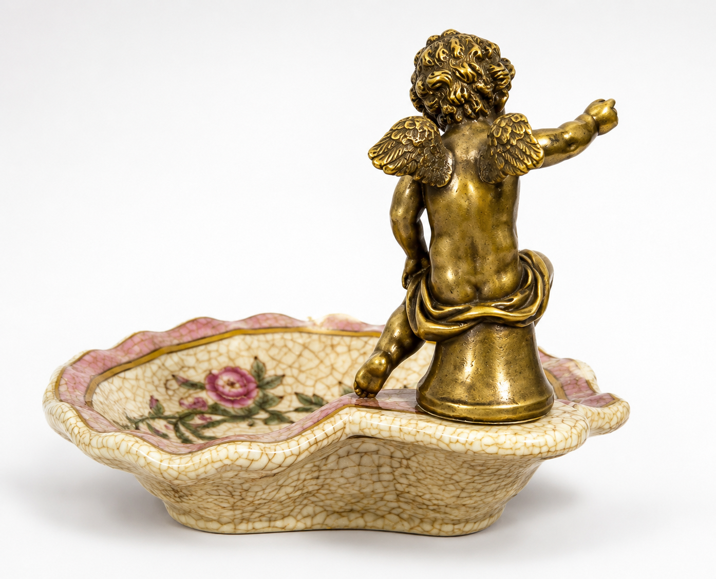 Cherub Fountain Bowl | Handcrafted Bronze Decor | Unique Home Accent