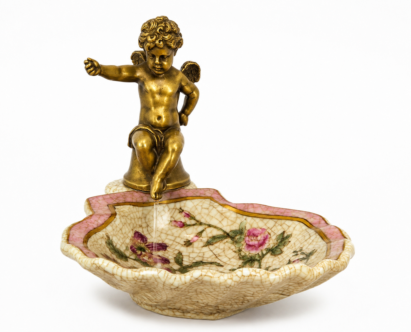 Cherub Fountain Bowl | Handcrafted Bronze Decor | Unique Home Accent
