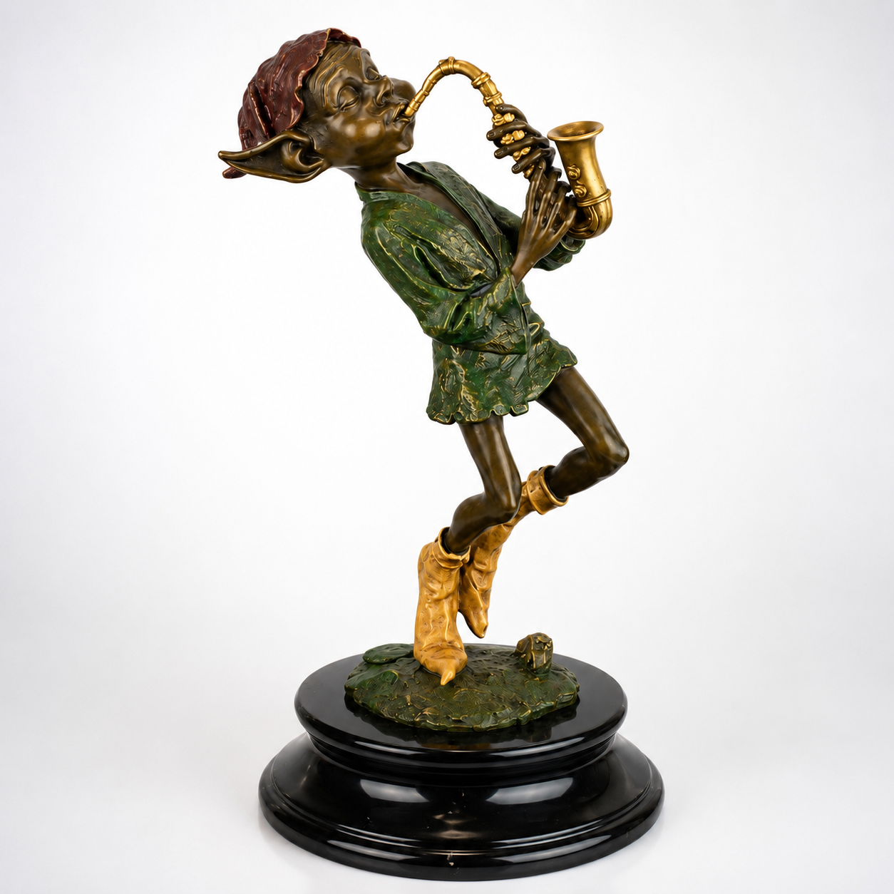 Elf Saxophone Musician | Handcrafted Bronze Decor