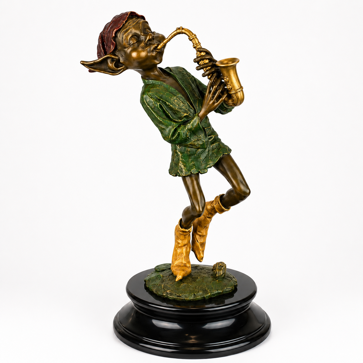 Elf Saxophone Musician | Handcrafted Bronze Decor