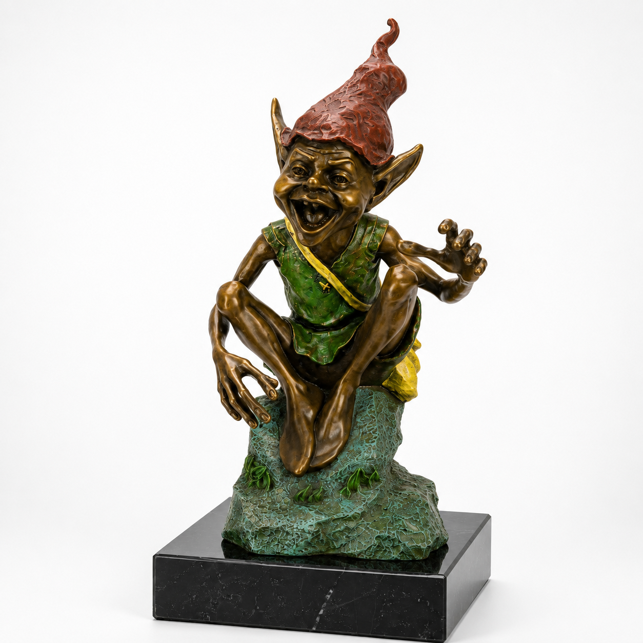 Laughing Forest Goblin | Handcrafted Bronze Decor