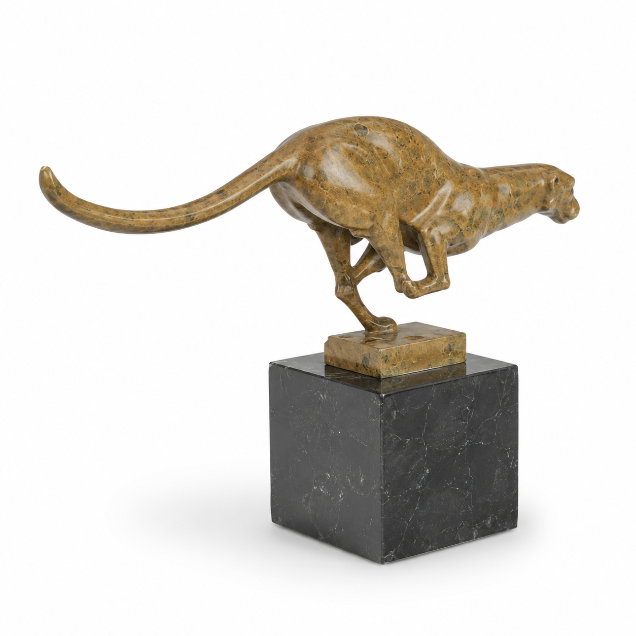 Crouching Cheetah Sculpture | Handcrafted Bronze Decor | Gift Idea