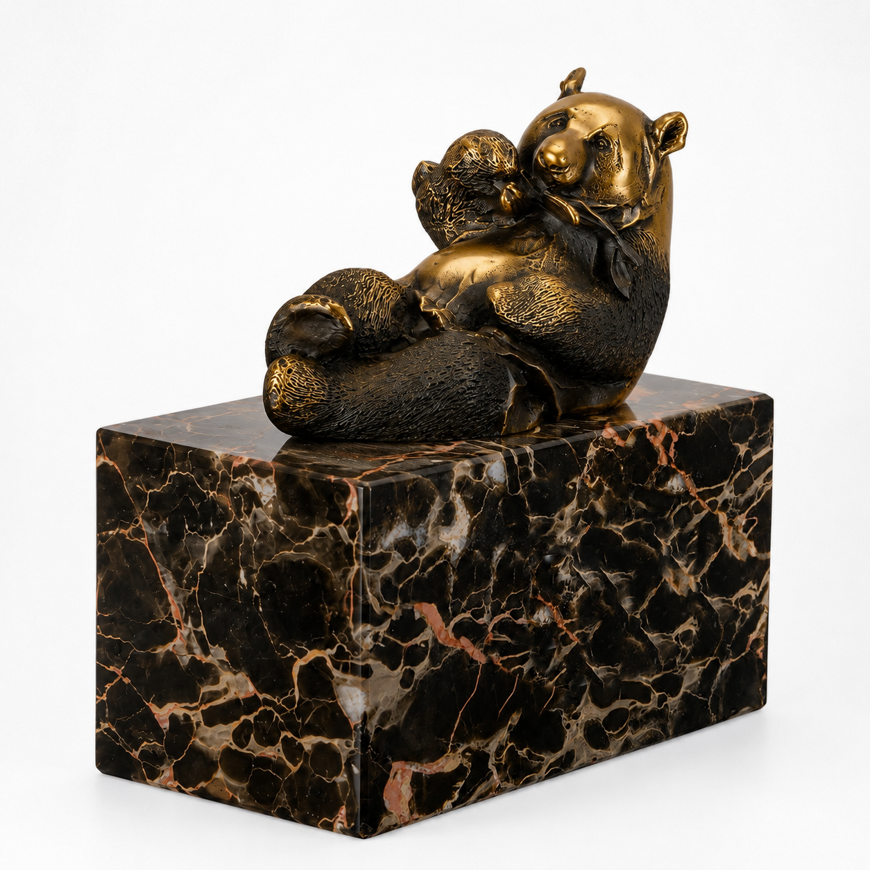 Eating Panda | Handcrafted Bronze Decor | Unique Home Accent