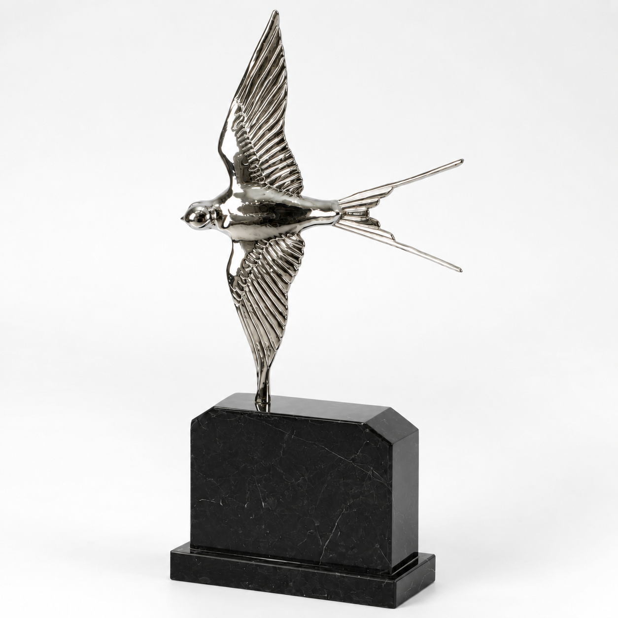 Swallow in Flight - Silver Plated | Handcrafted Bronze Decor