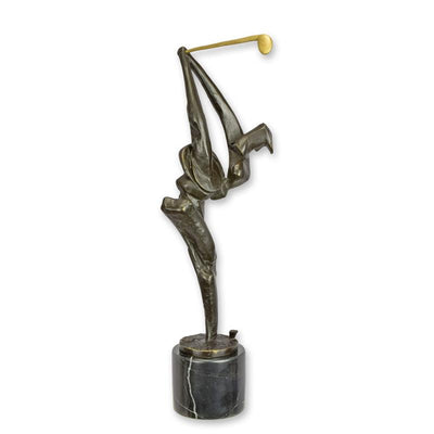 Golfer Modernist Bronze Sculpture