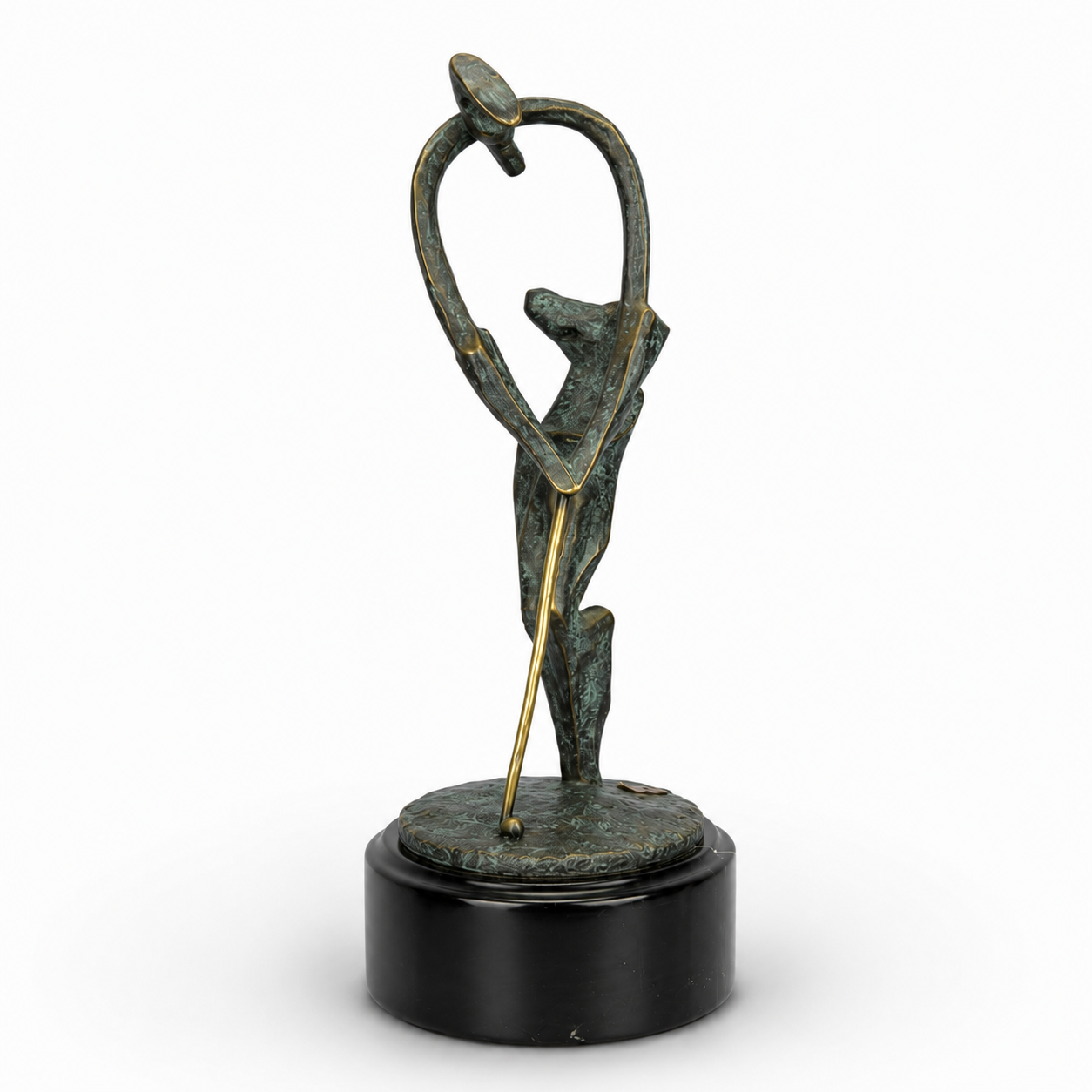 Modernist Bronze Sculpture of a Golfer | Handcrafted Bronze Decor