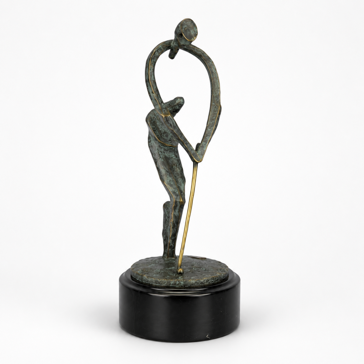 Modernist Bronze Sculpture of a Golfer | Handcrafted Bronze Decor