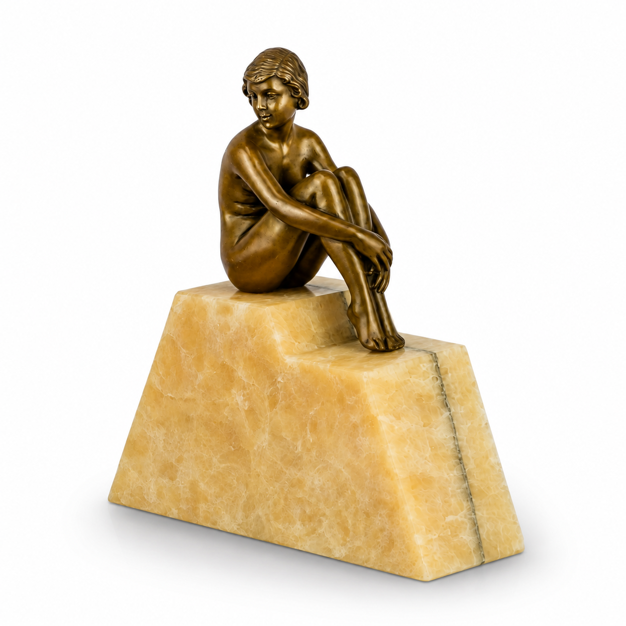 Seated Nude | Handcrafted Bronze Decor | Unique Home Accent