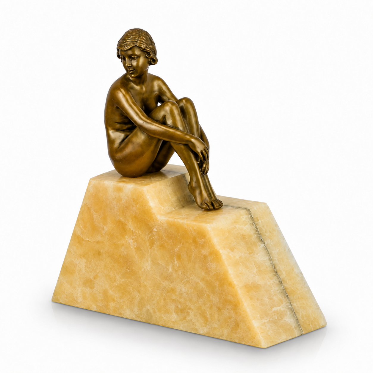 Seated Nude | Handcrafted Bronze Decor | Unique Home Accent