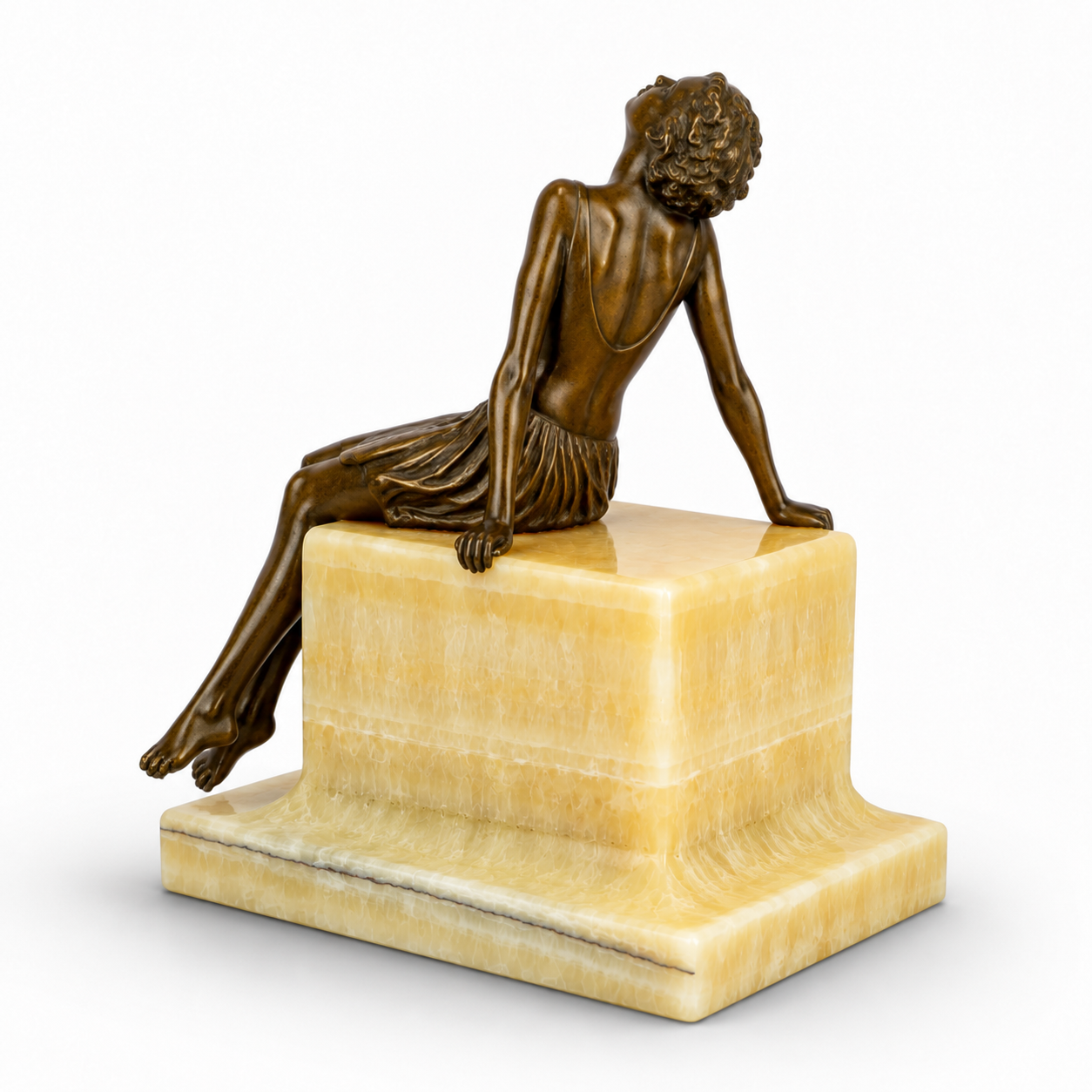 Young Woman Sun Bathing | Handcrafted Bronze Decor | Unique Home