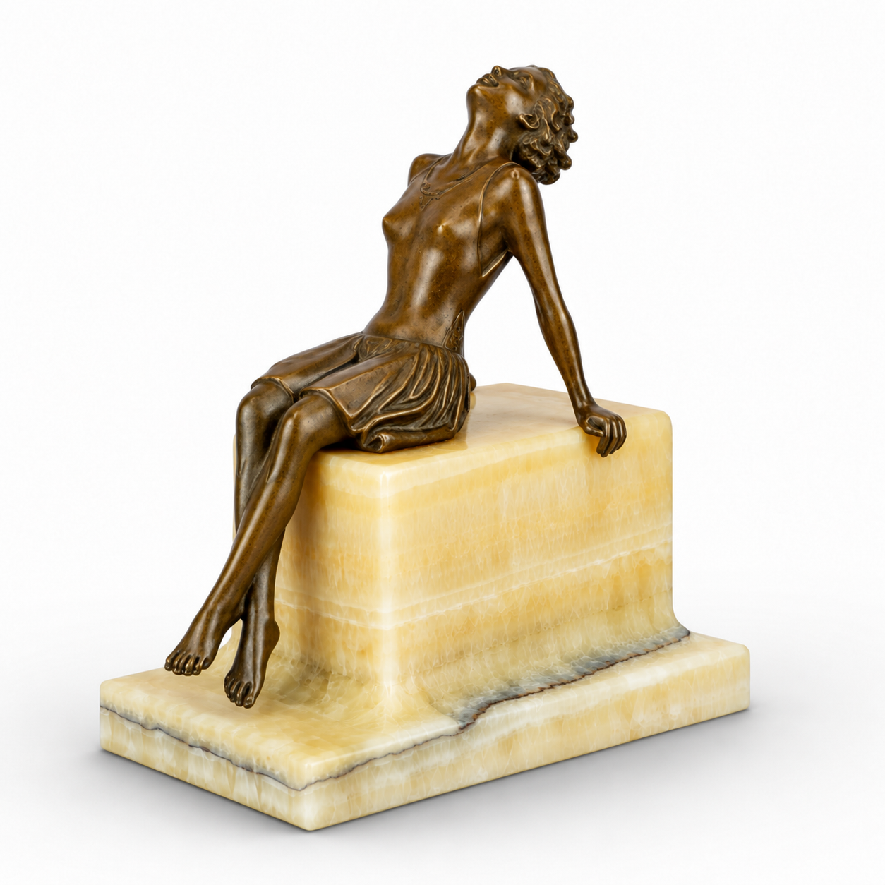Young Woman Sun Bathing | Handcrafted Bronze Decor | Unique Home