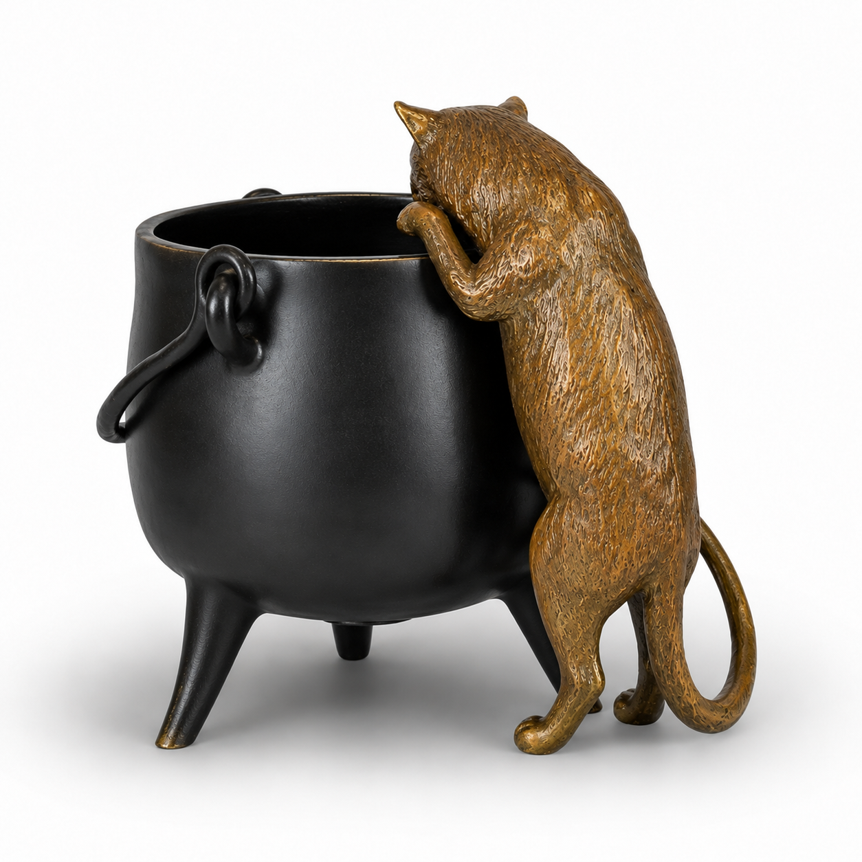 Cat climbing Pot | Animal Sculptures | Home Decor | Handcrafted