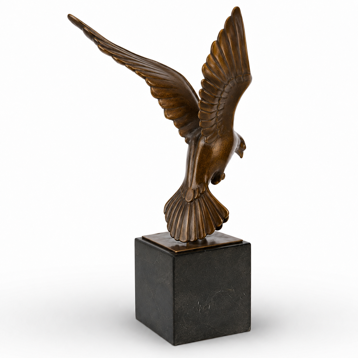 Flying Eagle Sculpture | Handcrafted Bronze Decor
