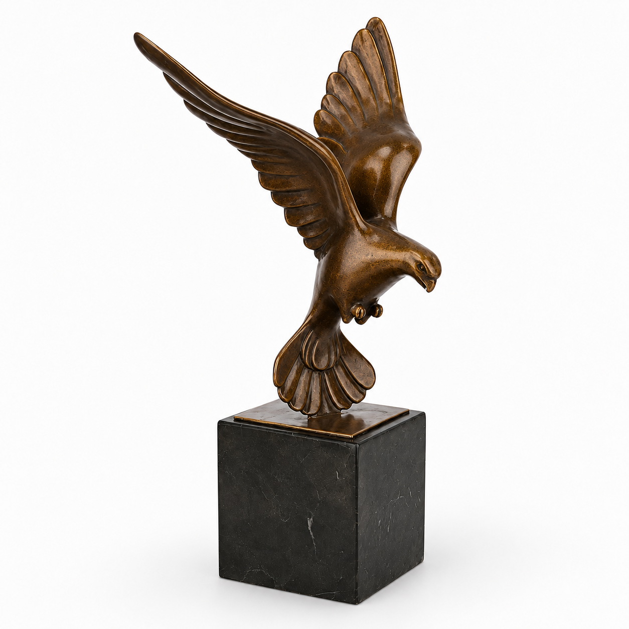 Flying Eagle Sculpture | Handcrafted Bronze Decor