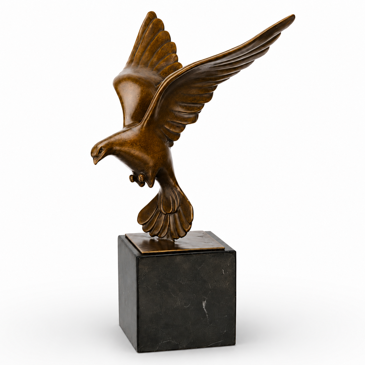 Flying Eagle Sculpture | Handcrafted Bronze Decor