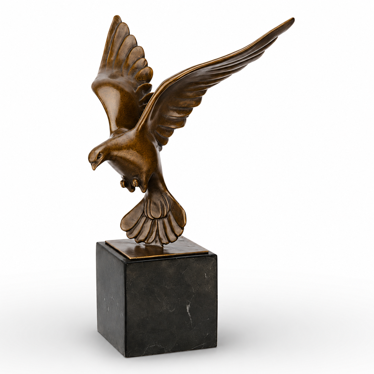Flying Eagle Sculpture | Handcrafted Bronze Decor