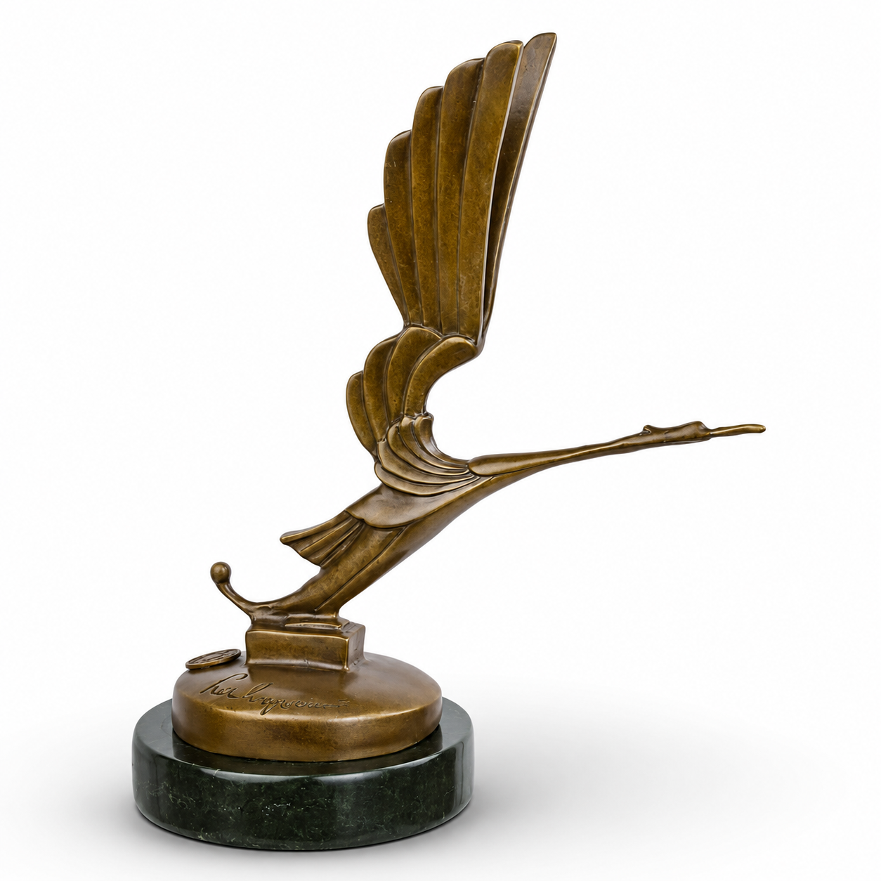 Flying Crane Sculpture | Handcrafted Bronze Decor
