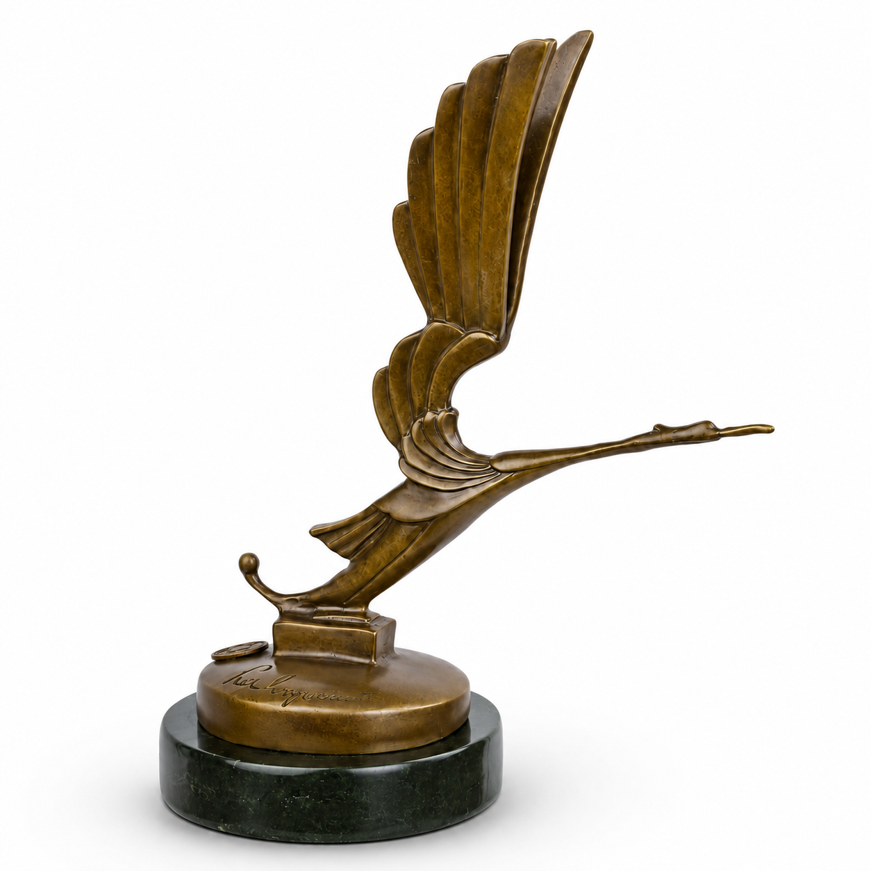 Flying Crane Sculpture | Handcrafted Bronze Decor