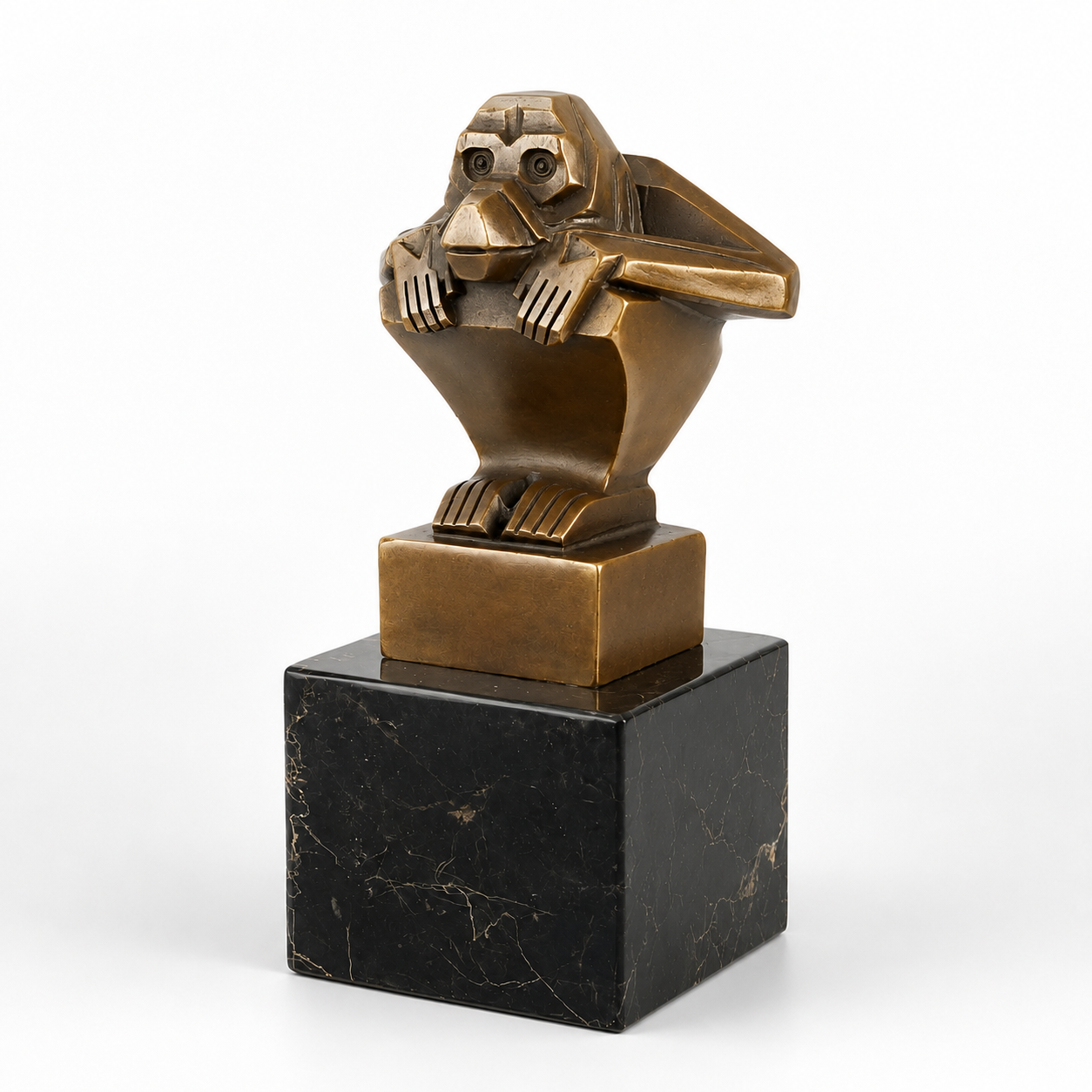 Squatting Monkey | Handcrafted Bronze Decor | Unique Home Accent