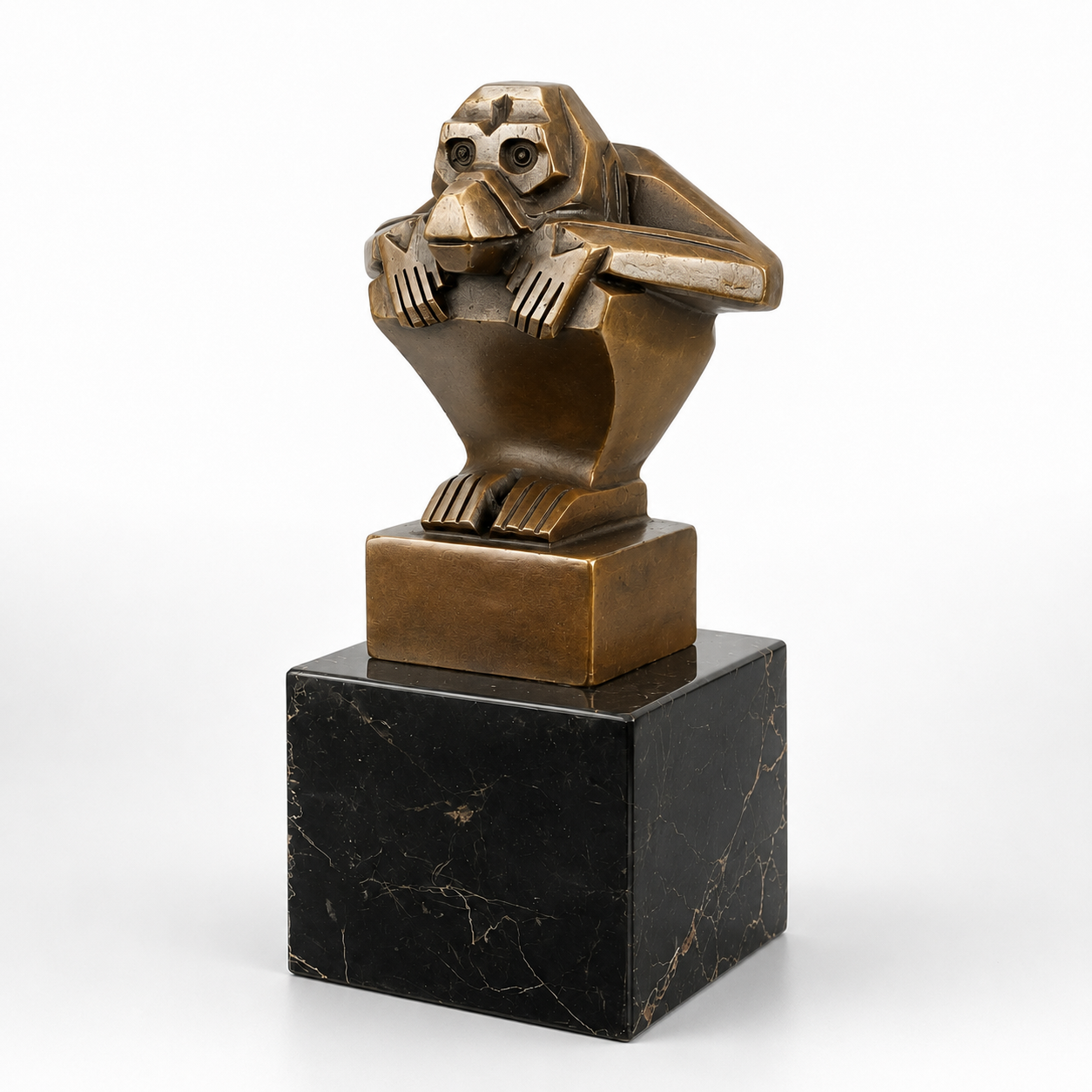 Squatting Monkey | Handcrafted Bronze Decor | Unique Home Accent