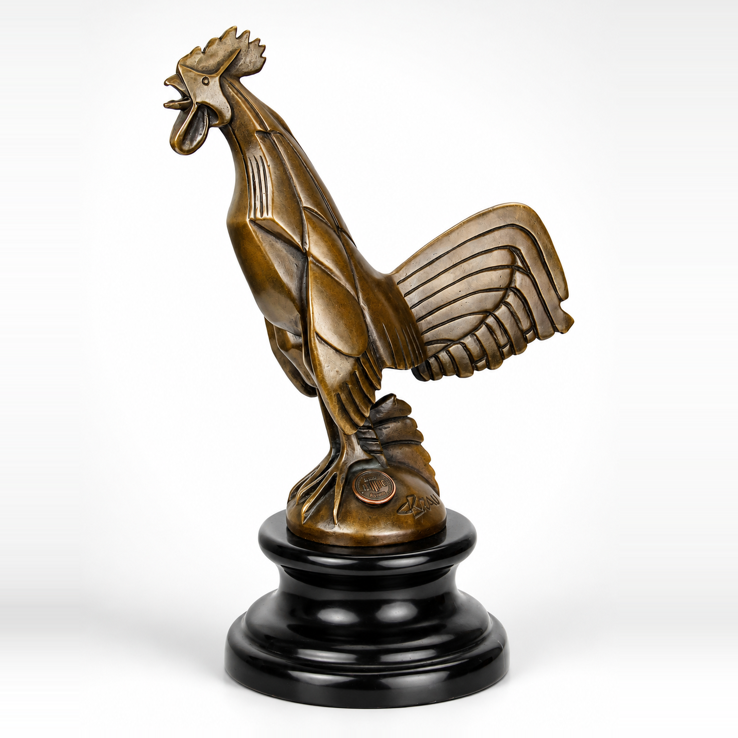 Bronze Rooster Sculpture – 22.9 cm