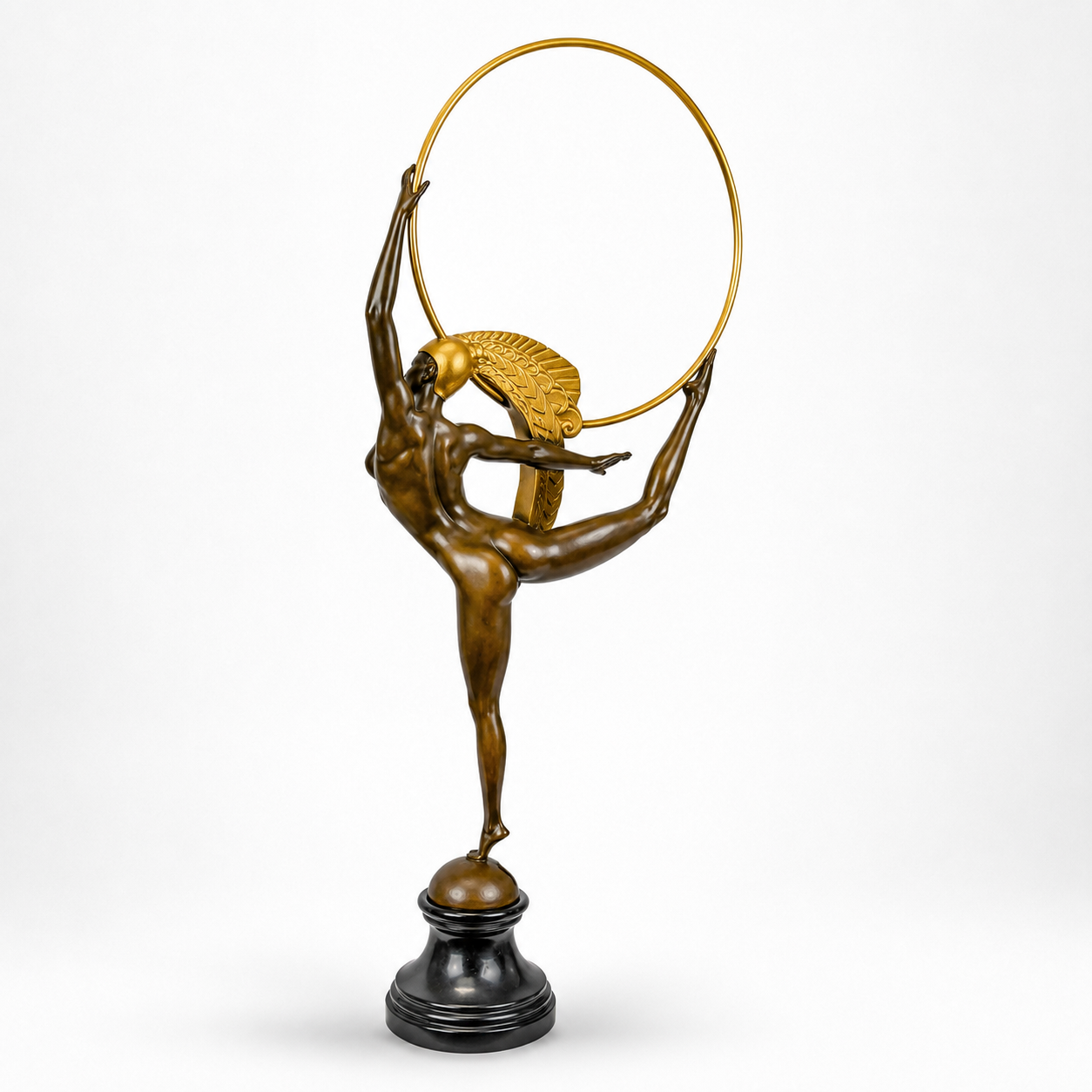 Art Deco Winged Dancer Sculpture | Handcrafted Bronze Decor
