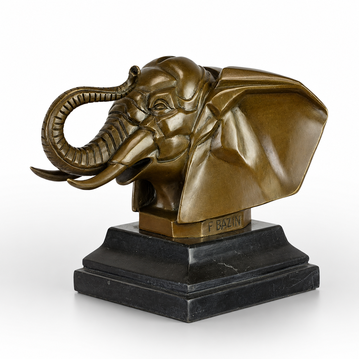 Elephant Head Sculpture | Handcrafted Bronze Decor